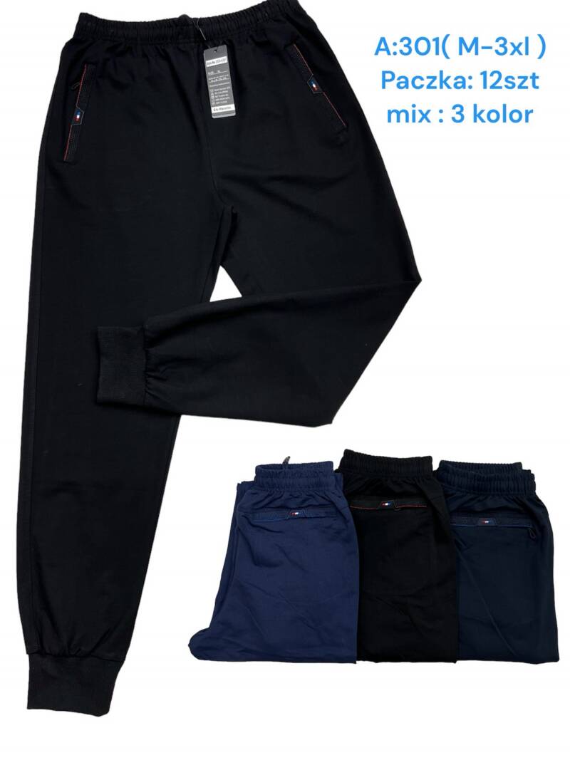 Spodnie dresowe meskie Roz M-3XL, Mix 3 Kolor Paczka 12 szt